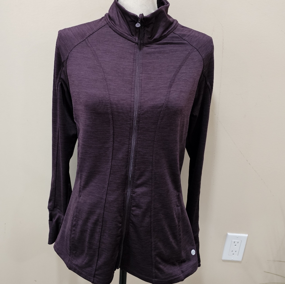 Apana Plum Zip-Front Active Jacket
